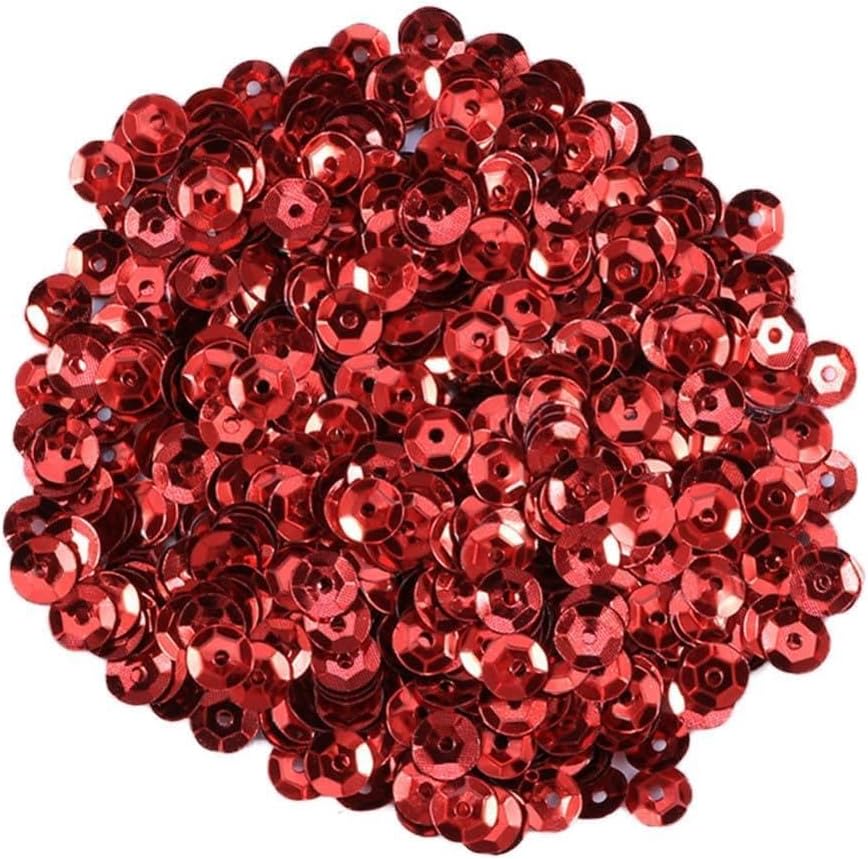 1000pcs Red Sequins 6mm DIY Craft Embellishments for Clothes