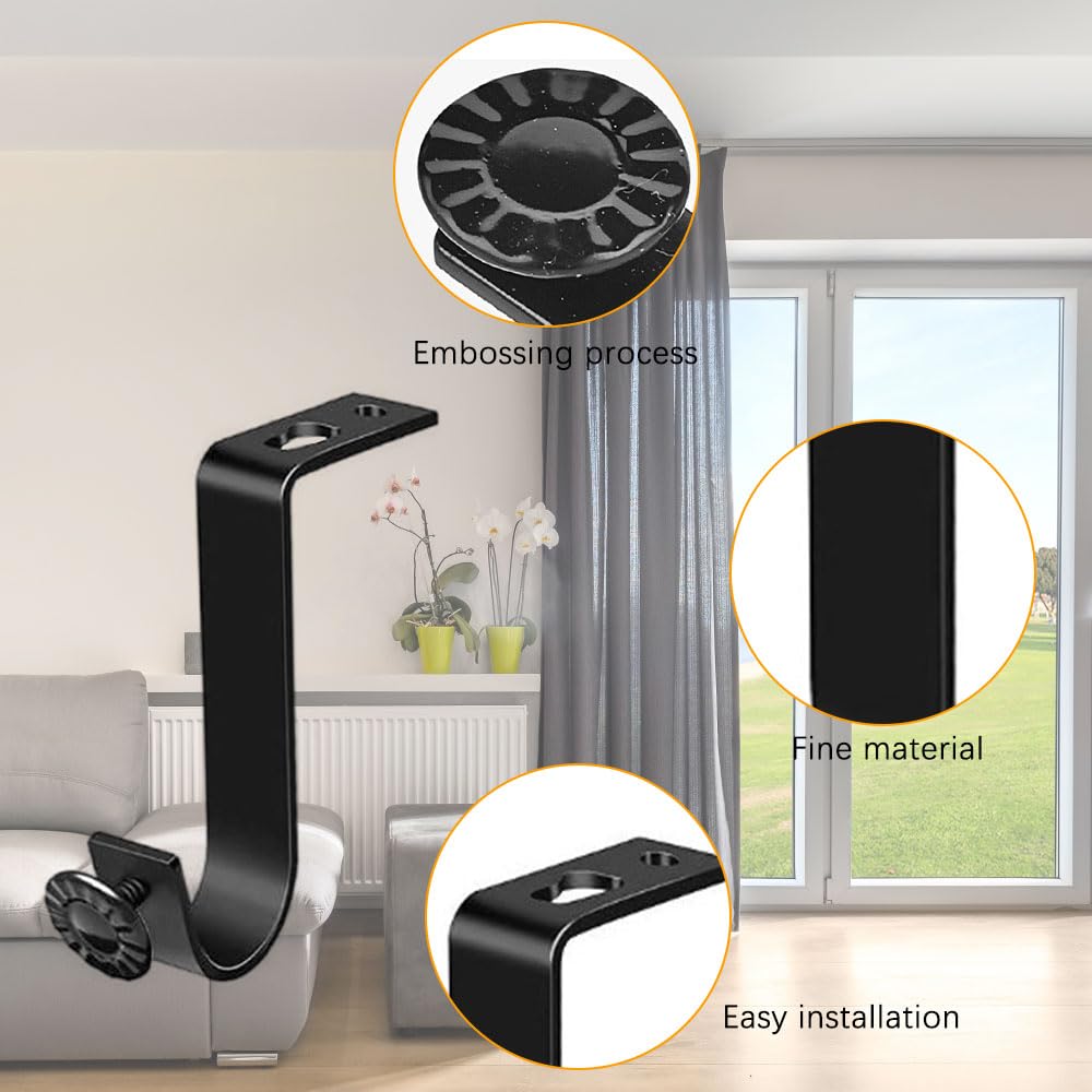 4 Pcs Support De Tringle à Rideau Supports De Fixation Au Plafond