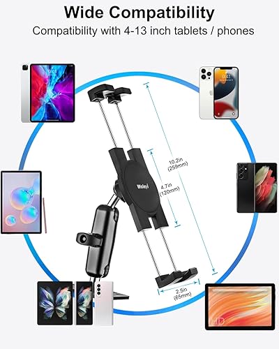 Miniatura 6 de woleyi Soporte para tablet con base de taladro resistente para cochecamión  brazo ajustable de 360 de metal Soporte de tablero de instrumentos para