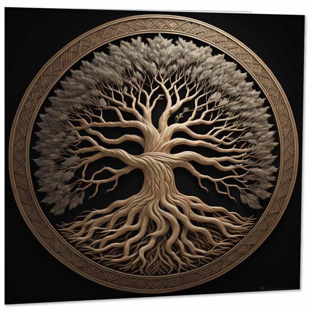 Yggdrasil de levensboom Vikingen symbool Odin met futhark runen 04