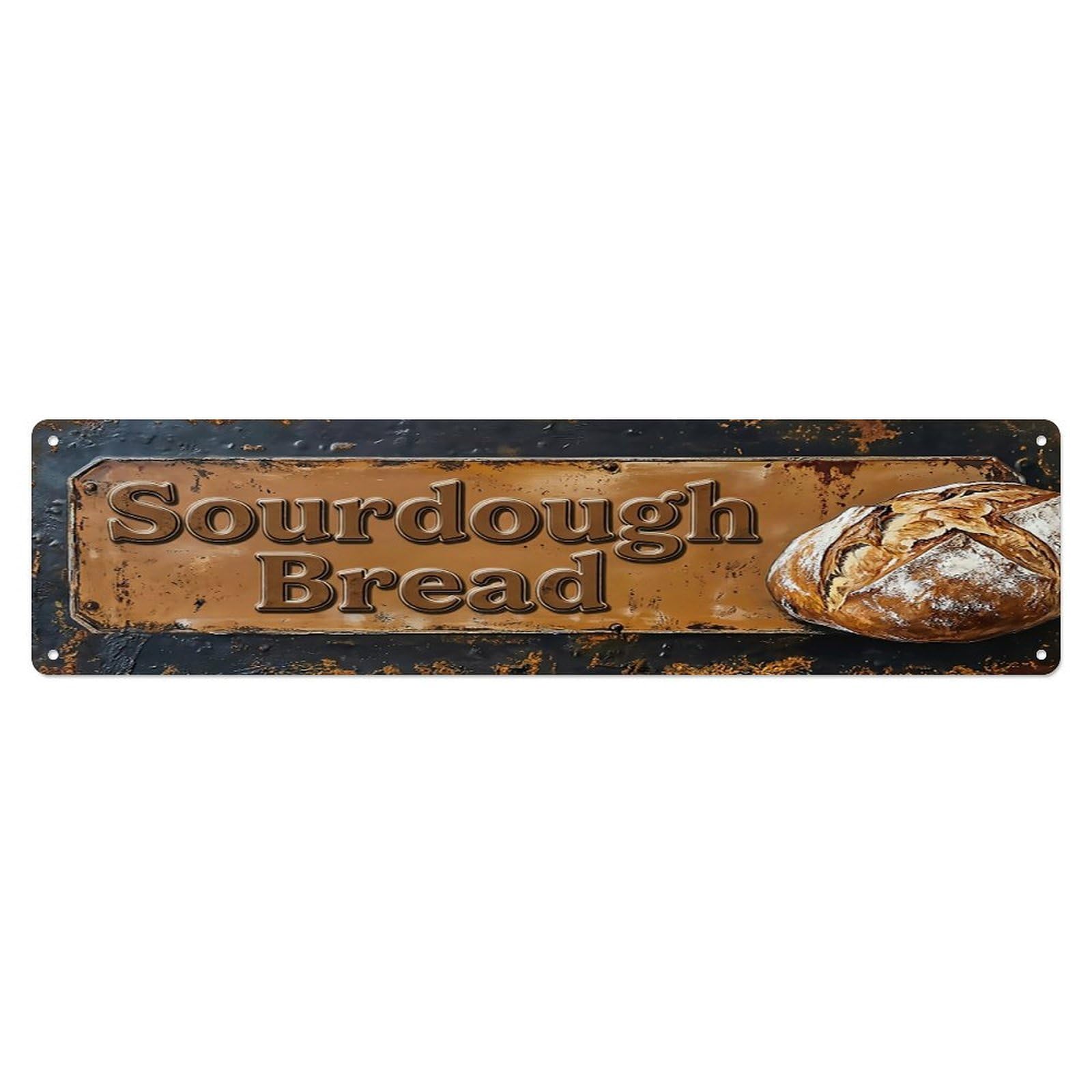 Vintage Sourdough Bread Crusty Farmhouse Metal Tin Sign