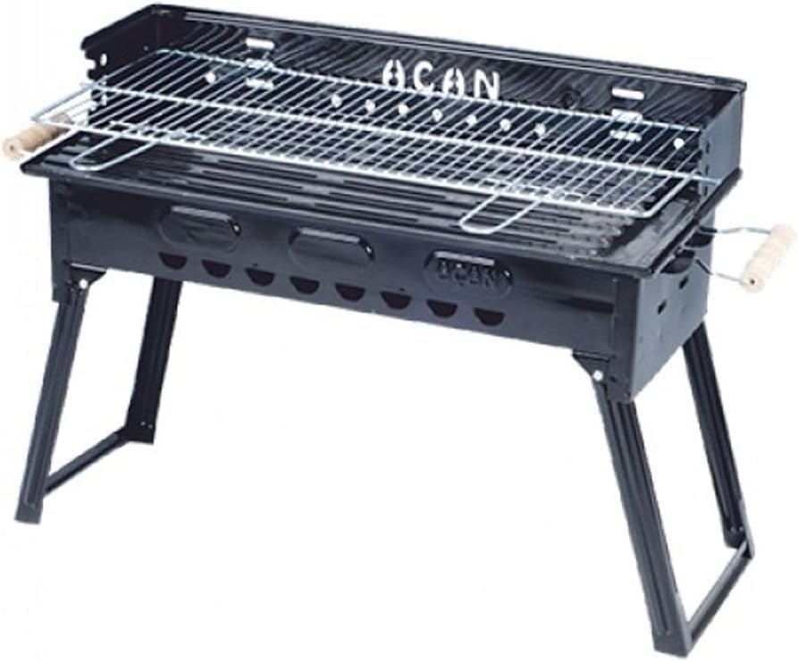 Depolife Pervazlı Emaye Mangal P3 Battal Boy Barbekü Çift Kömürlü Izgara Katlanır Ayaklı 27x51cm