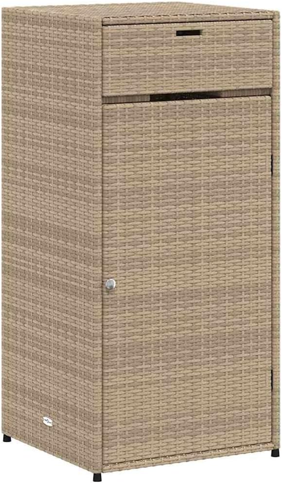 vidaXL Gartenschrank, Geräteschrank mit viel Stauraum, Beistellschrank Schrank mit Türen, Balkonschrank Terrassenschrank, Schwarz Poly Rattan