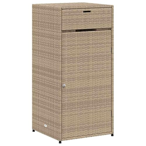 vidaXL Armoire de Rangement de Jardin Beige 55x55x111cm résine tressée