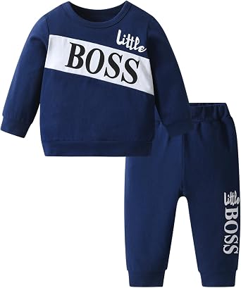 Toddler Baby Boy Clothes Long Sleeve Sweatshirt Trouser Set Tracksuit Outfits
