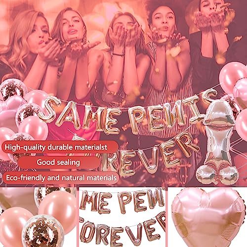 JGA Deko Frauen, Junggesellenabschied Frauen Dekoration Luftballons, Bride To Be Ballons Rosegold, mit Konfetti Luftballons Banner Folienballons für Bachelorette Abschied Party (Design A)