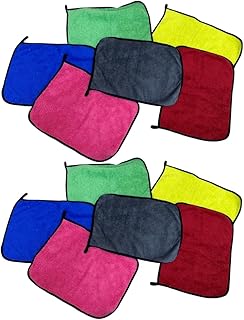Microfiber Cleaning Cloth, Car Cleaning Kit, Car Wipes Interior Cleaning, Cleaning Towels and Brush, Cleaning Cloths for Household Window Laundry Room Garage Basement Office (12, 30 x 40 CM)