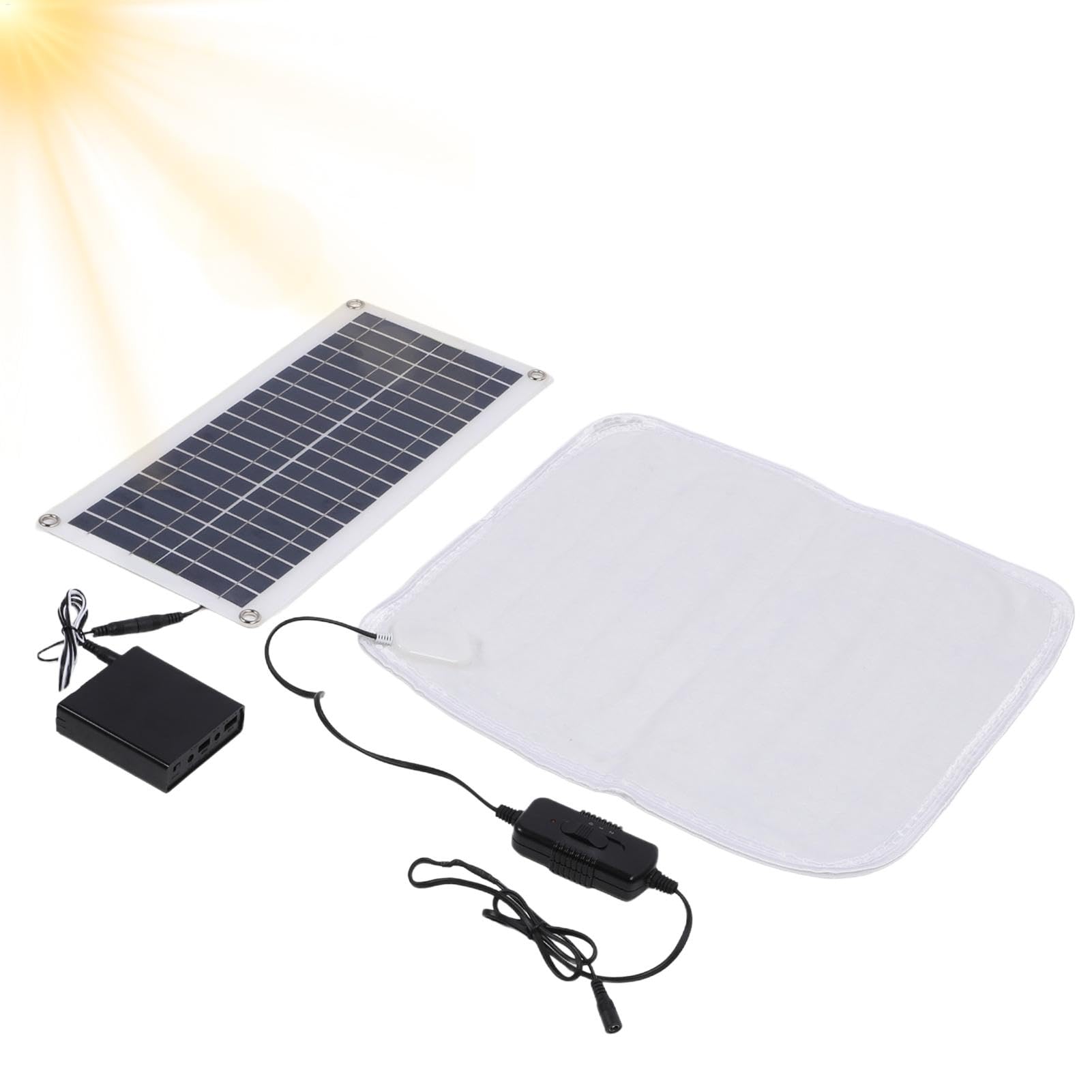 Solarbetriebene Haustier-Heizmatte - 100W beheizbares Katzenbett | Verstellbares Wärmekissen Für Haustiere, Wasserdichtes Heizkissen Für