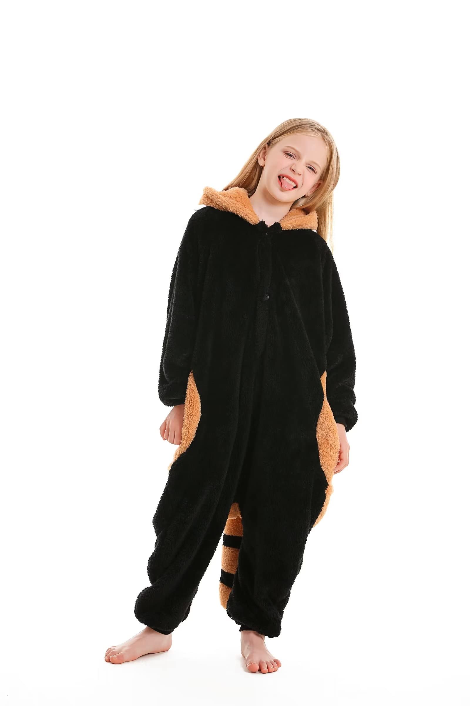 DarkCom Animal Onesie pour Enfants et Adultes,Vêtements de Nuit Combinaison Parent-Enfant Cosplay Halloween Kigurumi Costume Pyjama de Noël