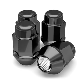 White Knight 1706SBK-4 Black M12x1.25 Bulge Acorn Lug Nut, 4 Pack