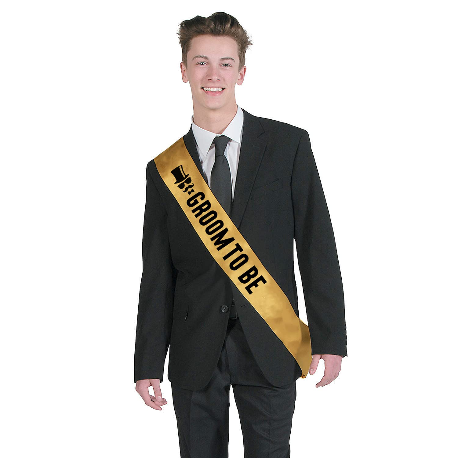 Groom to be Sash for Groom Bachelors Party Props Supply Decorationh (Gold)