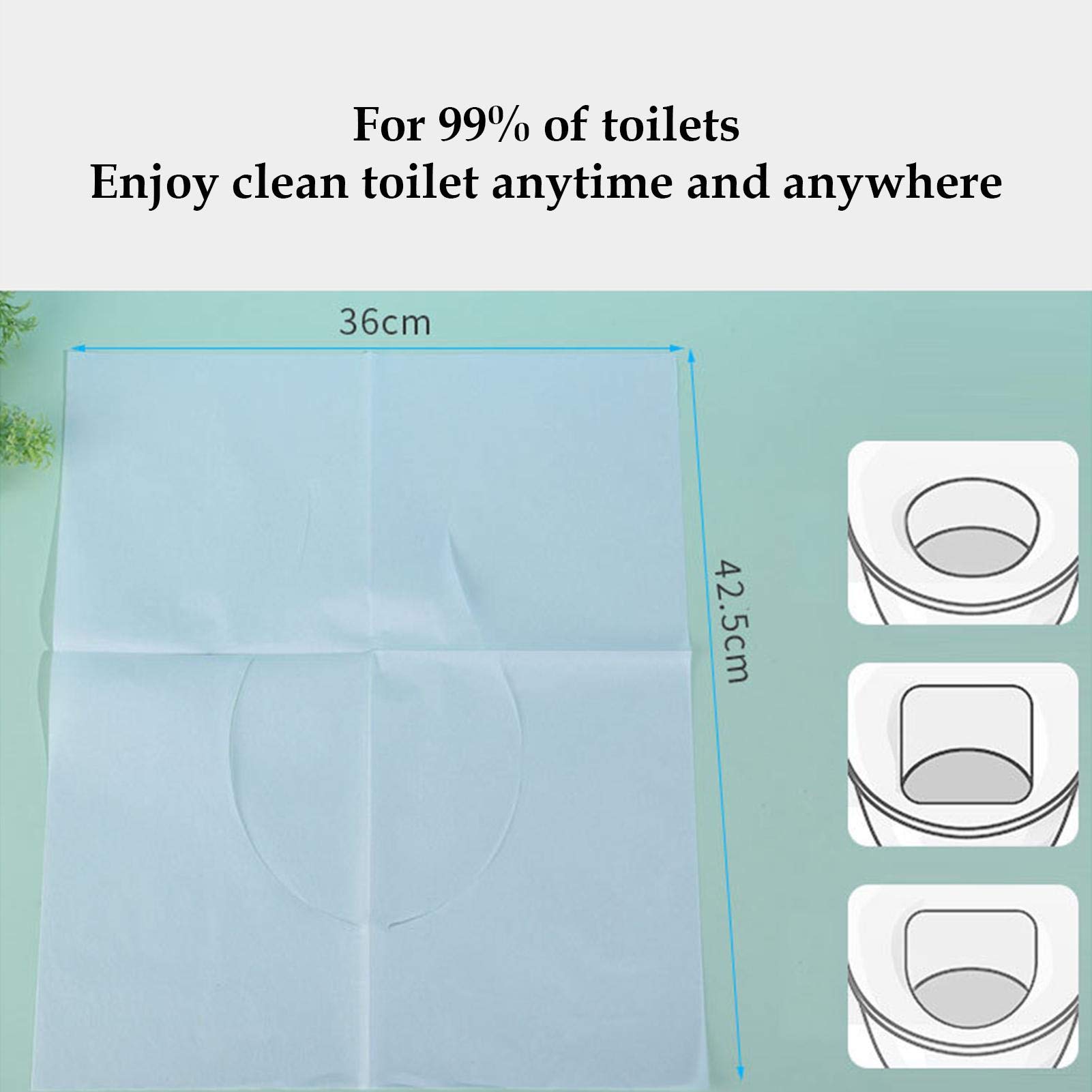 Toilette Auflage, 100 Stück Toilettenauflage Einweg, Einweg Toilettensitzbezüge Papier, Spülbare Toilette Auflage für Öffentlichen Toiletten