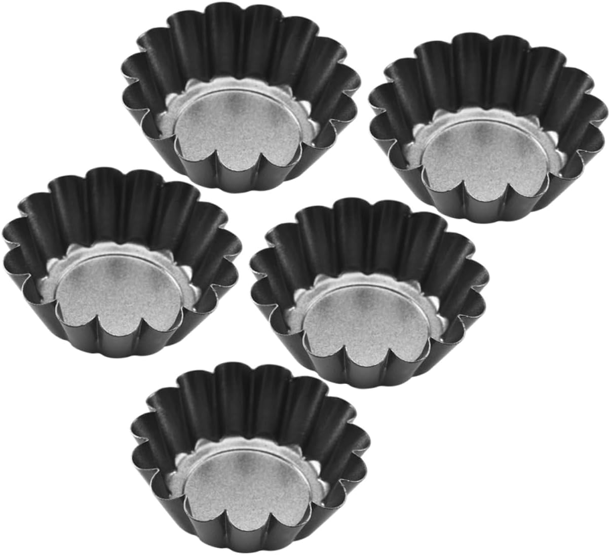 Ciieeo 15pcs Flower Shape Egg Tart Molds Non-stick Tart Pans French Egg Baking Cups Reusable for Fruit Cupcake Muffin Diy Party