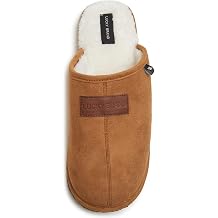 Lucky Brand Micro-Suede Scuff Indoor Slippers for Men with Plush Lining