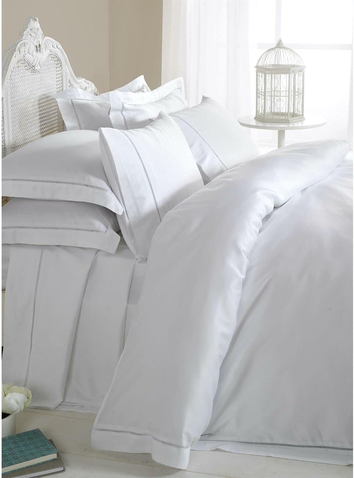Emma Barclay 1000 Thread Count Extra Deep Fitted Sheet in White - Double Bed - Extra Deep
