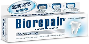 Biorepair "Whitening" Toothpaste with microRepair * 2.5 Fluid Ounce 75ml Tubes Pack of 4 * [ Italian Import ]