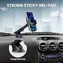 Portronics Clamp M Car Mobile Holder with 360° Rotational, Strong Suction Cup, One Click Release Button Compatible with 4 to 6 inch Devices(Black) gallery image