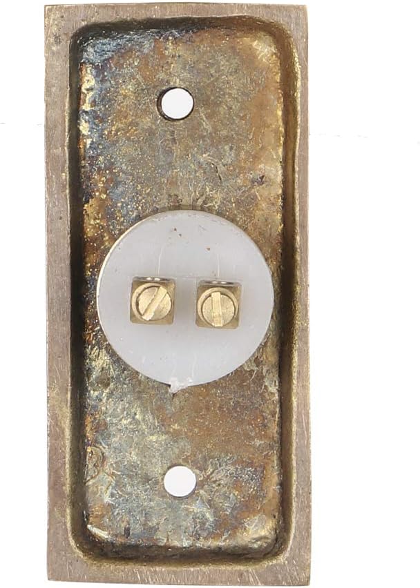 Wired Brass Doorbell Chime Push Button in Antique Brass Finish Vintage Decorative Door Bell with Easy Installation, 2 9/16" X 1 3/16"