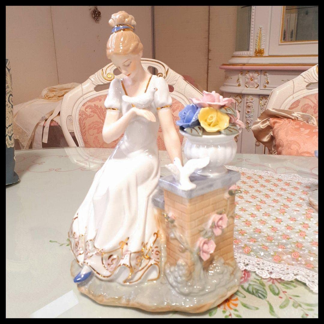 Amazon.co.jp: 陶器 スペイン調『貴婦人と小鳥』エレガント