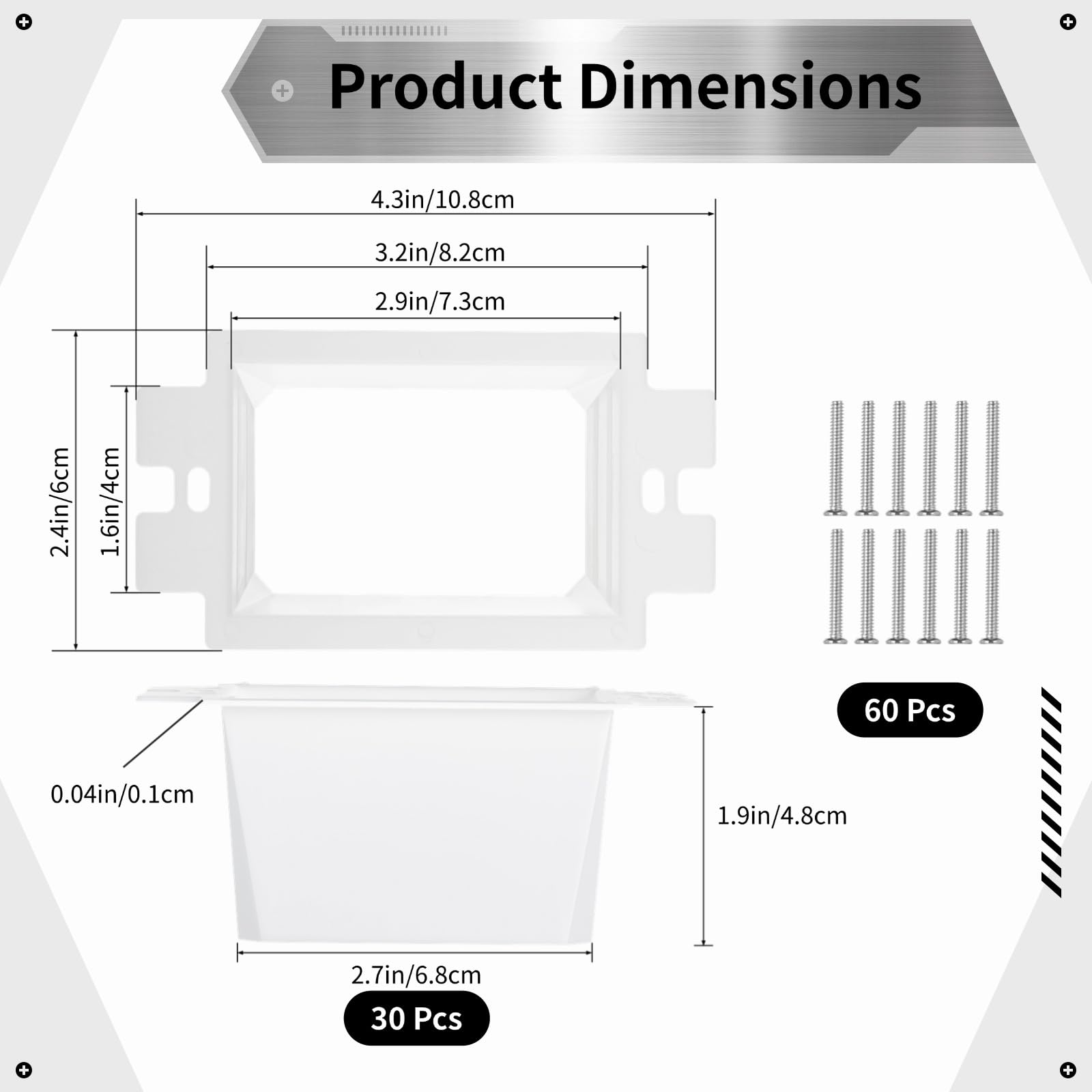 yeesport 30 Pcs Electrical Box Extenders, BE1-2 Electrical Outlet