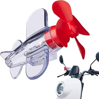 2PCS Wind up Airplane - Flying Airplane Car Decor - Wind Powered Car Exterior Ornament, Electric Car Handlebar Pendant, Windmill Motorcycle Decor (Red)