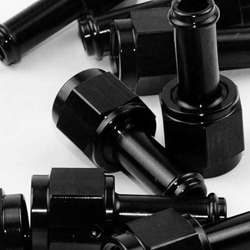 Miniatura 10 de BESULEN 6AN hembra a manguera de púas de 38 pulgadas, adaptador de manguera de combustible hembra de 90 grados, aleación de aluminio de conexión