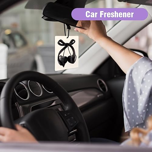 Miniatura 4 de Ambientador colgante de 3 piezas con lazo de cerezo de cerezo, bonito ambientador para colgar en el coche, coqueta negra, ambientador de aire para