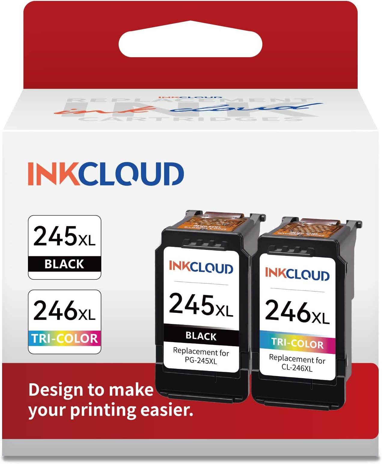 PG-245XL CL-246XL High-Yield Ink Cartridge Combo Pack โ Up to 670 Pages โ Compatible with Canon Pixma MX492 MX490 TR4520 TR4522 TR4527 TS202 TS3100 TS3320 MG2522 MG2920 IP2820 (1 Black, 1 Tri-Color)