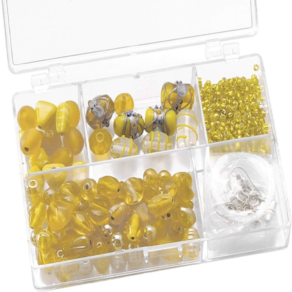 Knorr Prandell Glasperlen-Sortimentsbox – Lila, 80 G, 11,5x7,5x2,5 Cm, Mit Fächern & Zubehör