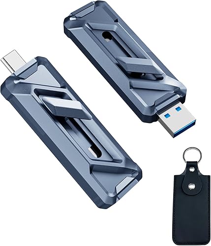 fanxiang Unidad USB SSD externa de 1 TB, 2050 MB/s USB-C y USB-A SSD portátil de 1 TB, grabación y almacenamiento HDR 4K ProRes, aleación de zinc,