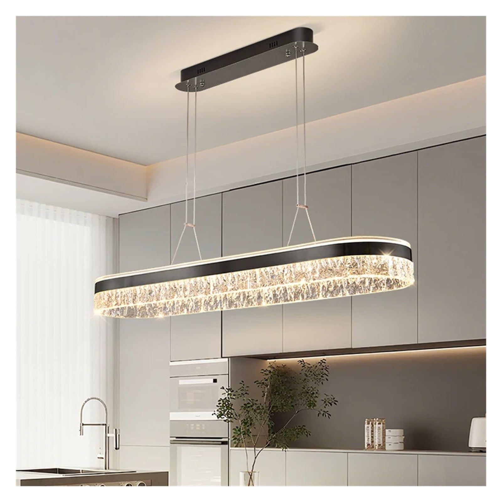 Generico Moderno ristorante lungo lampadario di cristallo decorazione della casa luci soggiorno tavolo da pranzo lampada a sospensione apparecchi illuminazione for interni,lampadario