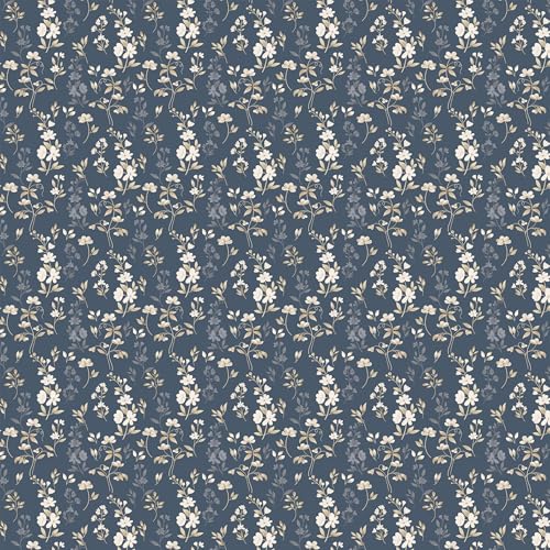Image of Blue Strip 220TC Glace Cotton Elastic Fitted Floral Bedsheets Single Bed with 1 Pillow Cover | Single Bed with All Around Elastic, Size 42 X 75 Inches (Blue Bale Patti), Small Single