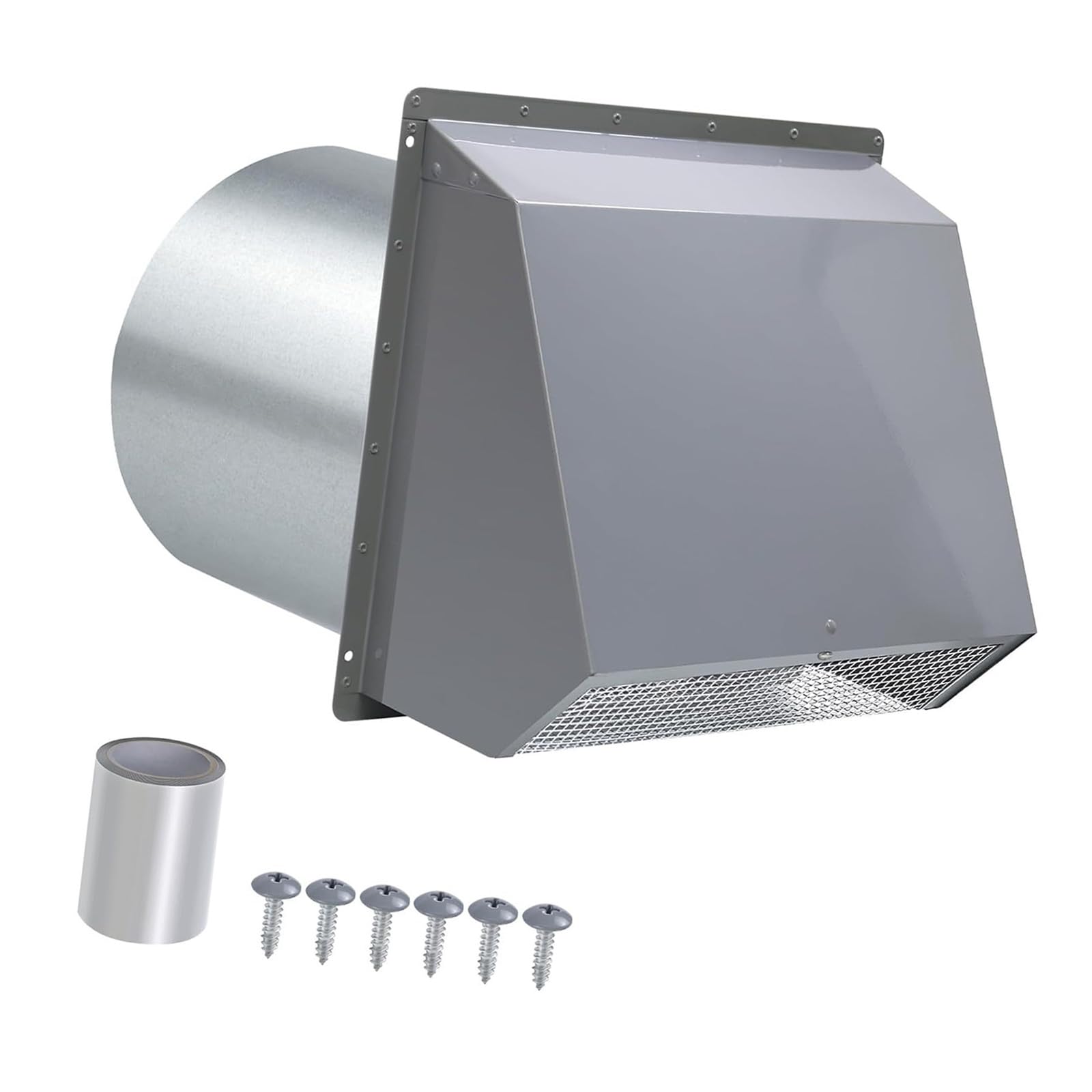 Msioytog Stainless Steel Exhaust Vent Cover Cap 4/6 / 8inch Dryer Vent Hood with Screen and Damper Wall Ventilation Covers Enduring External Extractor