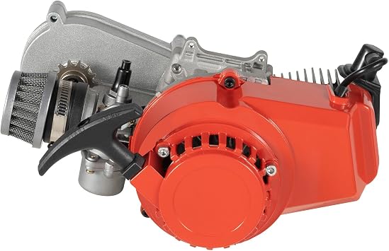 49CC 2-Stroke Engine Motor, 1900w Pull Rope Start Motorcycle Engine with Electronic Ignition, Single Cylinder Gasoline Engine for ATV, Pocket Bike, Beach Bike
