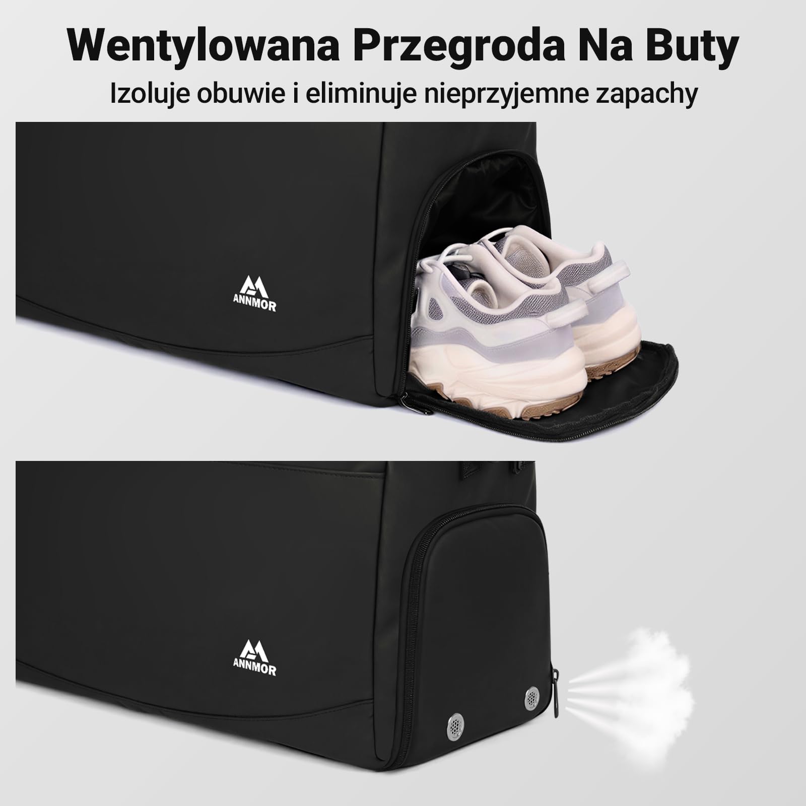 Torba Sportowa Męska z Przegrodą na Buty, Wodoodporna Torba Sportowa/Torba na Siłownię