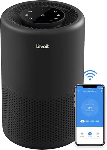 LEVOIT Air Purifier Core 200S-P, Black and Core 200S-P Replacement Filter, Genuine Core 200S-RF Air Purifier Filter
