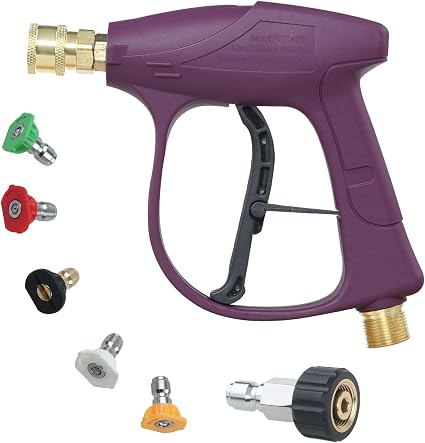ATMOZON High Pressure Washer Gun, 5 Power Washer Nozzles Tips, M22 14 Swivel 3/8\