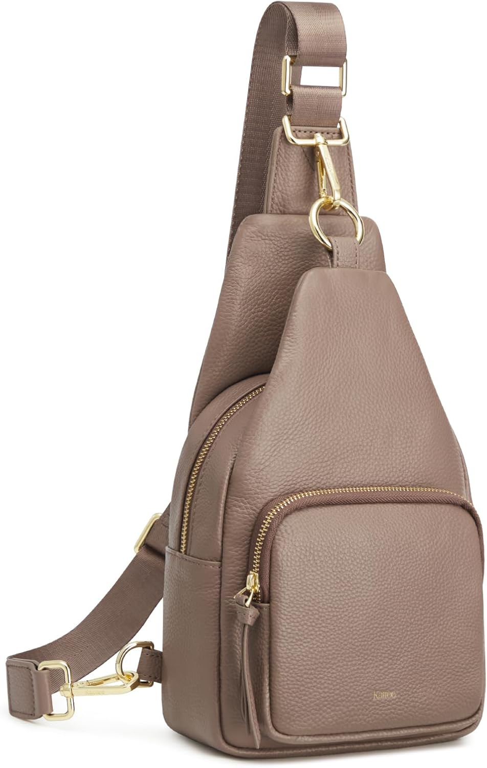 Kattee Small Sling Bag for Women, Leather Fanny Packs Crossbody Purse, Chest Bag for Travel with RFID Blocking, Khaki - Image 8