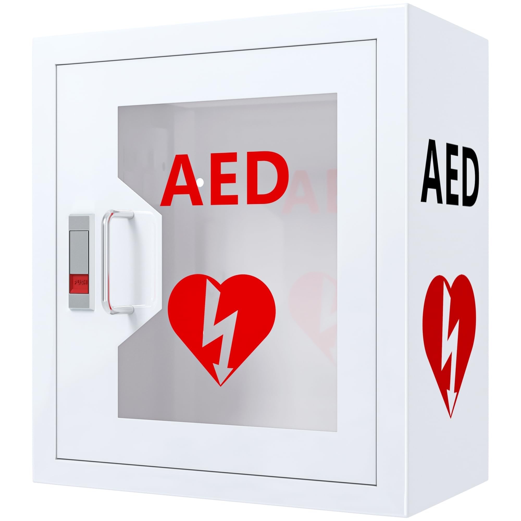 AED-Defibrillator-Schrank, wandmontierter AED-Aufbewahrungsschrank, Erste-Hilfe-Koffer, Herz-Defibrillationsbox mit Daumenverschluss, passend für die meisten AED-Modelle, Notfall zu Hause, i