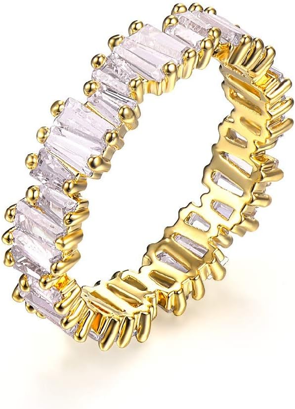 Fashion AAA Cubic Zirconia Baguette Ring,shinning,Eternity Ring Band for Women