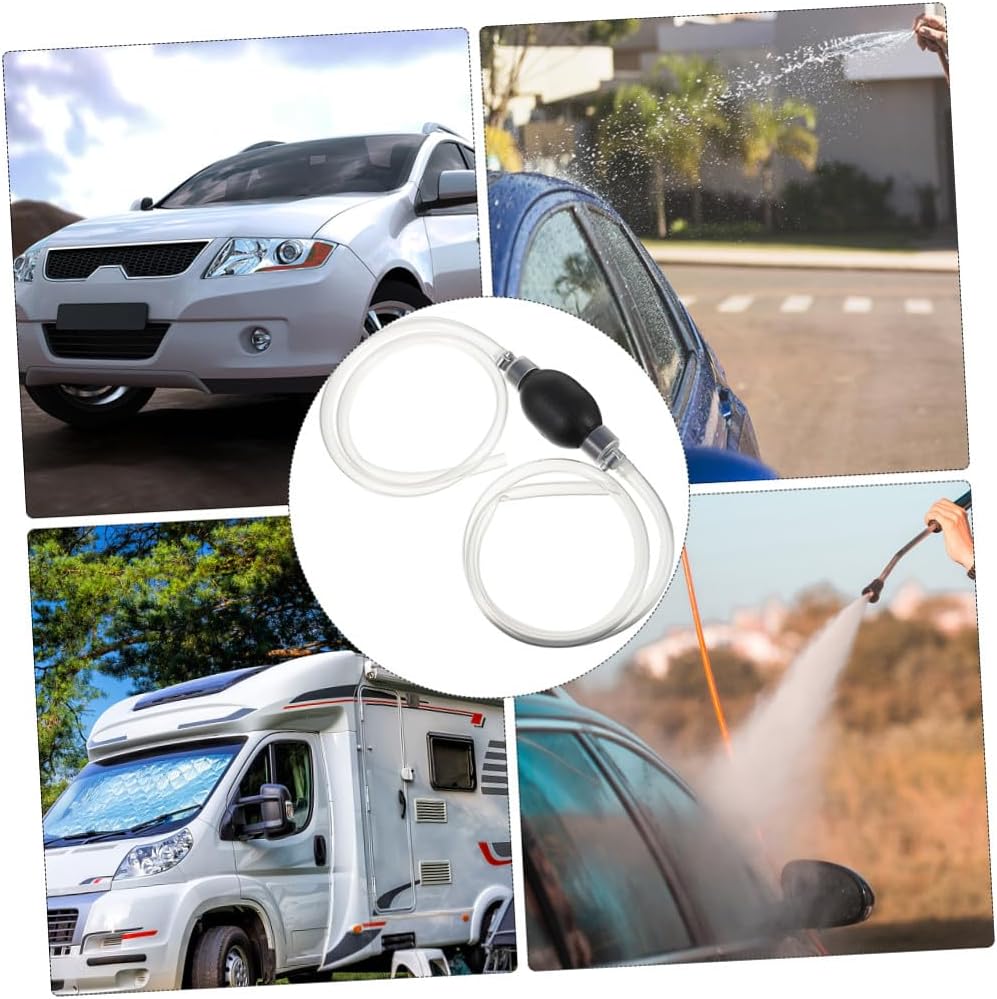 MAGICLULU Hand Fuel Transfer Pump with Hose Manual Siphon Gasoline Oil Water Pump for Car Fuel Transfer and Garage Use