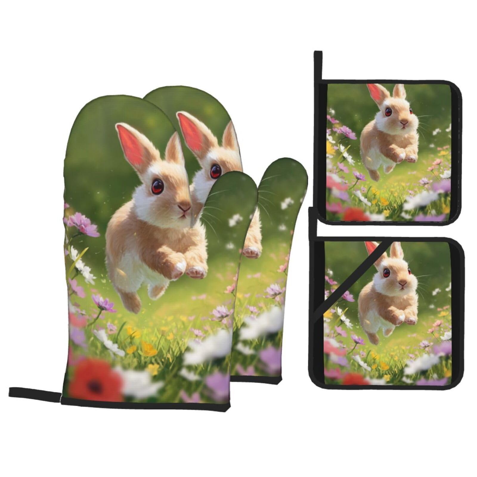 Gant de four animal blanc beige protecteur pour plats chauds