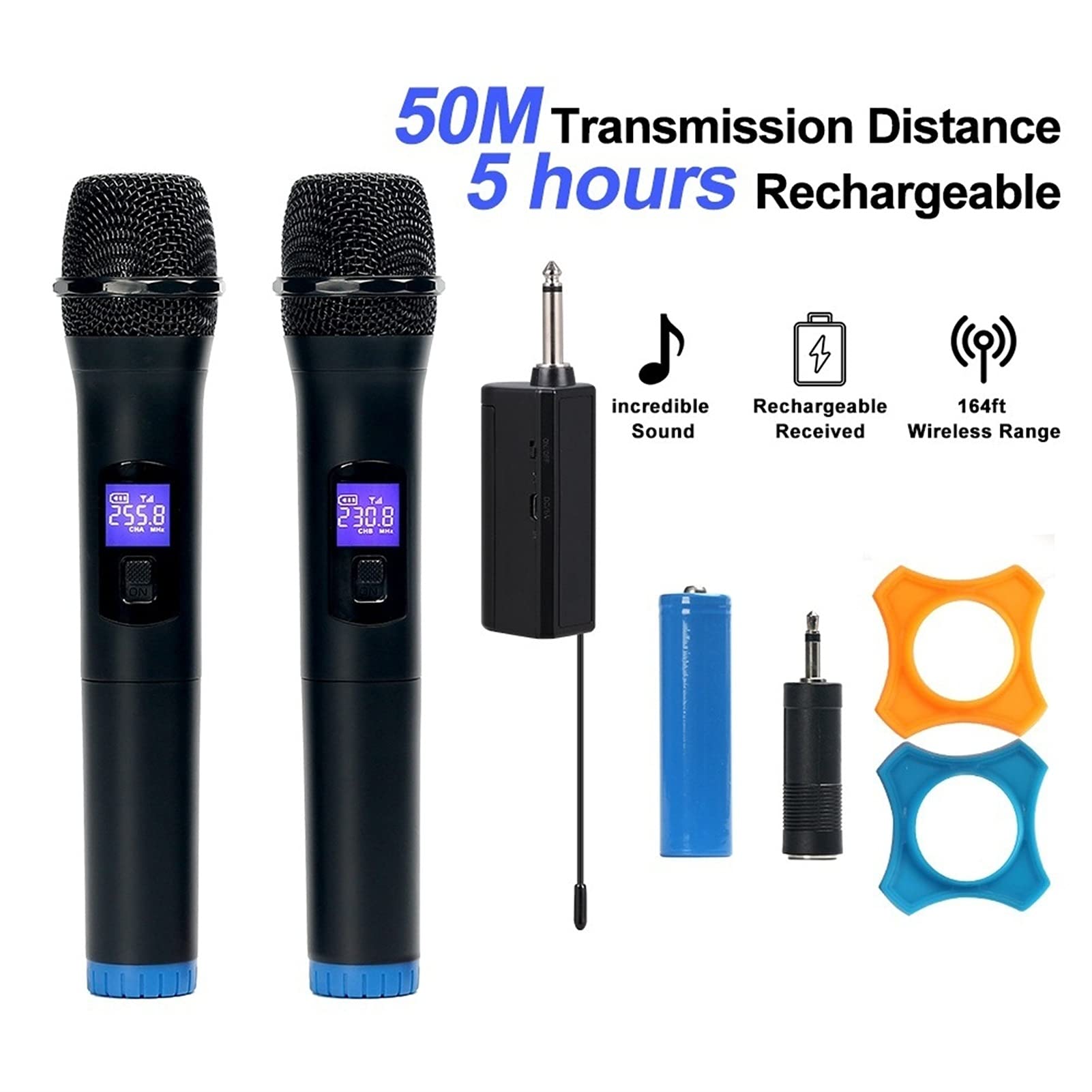 mikrofon do śpiewania mikrofon bezprzewodowy VHF 3,5 mm / 6,35 mm metalowy ręczny mikrofon megafon z mini odbiornikiem do głośnika karaoke KTV Speech dzieci głośnik bluetooth