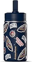 Vista 19 de Hydrapeak x NBA Botella de agua mini de 14 onzas oficialmente licenciada de los Atlanta Hawks para niños con tapa con popote y asa, reutilizable