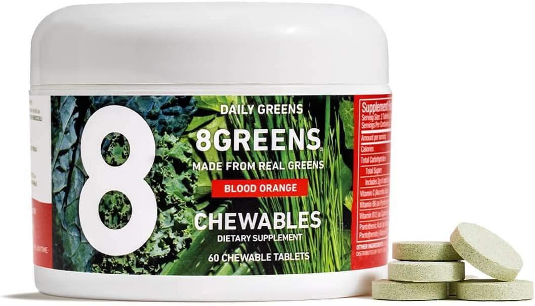 8Greens World's First Green Chewable Made from Real Greens to Support Immunity & Energy (Blood Orange, 60 Count)