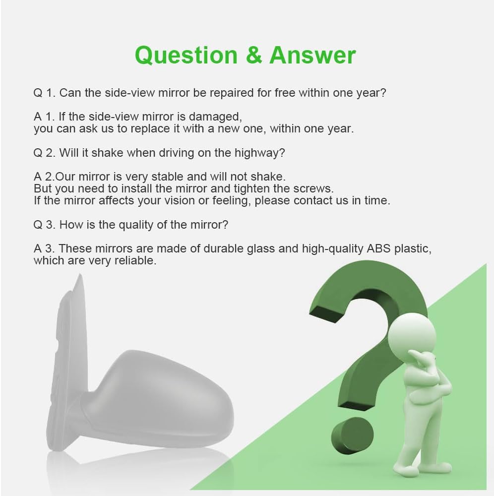 SCITOO Driver Side View Mirror Fit For Buick Verano 2012-2017 Power; Non-Heated; PTM Left Outside Exterior Mirror GM1320440 22762389