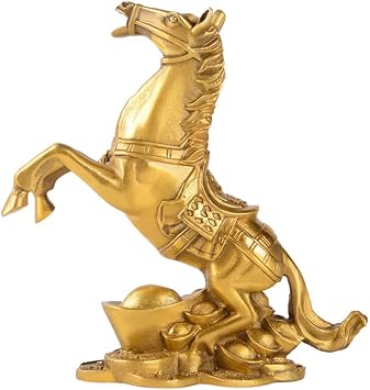 BRABUD Brass Rich Horse Statues Handmade Golden Wealth Horse Figurine Home Decor Gift BS031