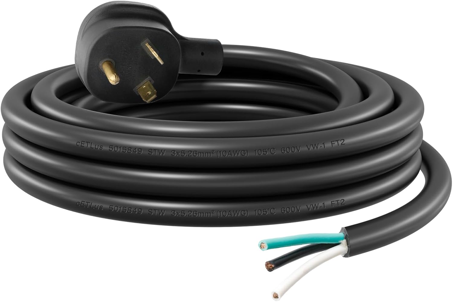 FIRMERST 3 Prong Replacement 30 amp RV Power Cord 30 ft (NEMA TT-30P to Roj 3 Wire)