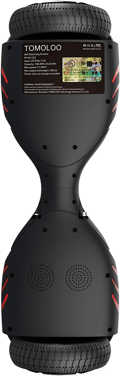 TOMOLOO 6.5' Scooter with Bluetooth Speaker Smart Scooter Two Wheel Self Balancing Electric Scooter and Lights with UL2272 Certified for Adults and Children …