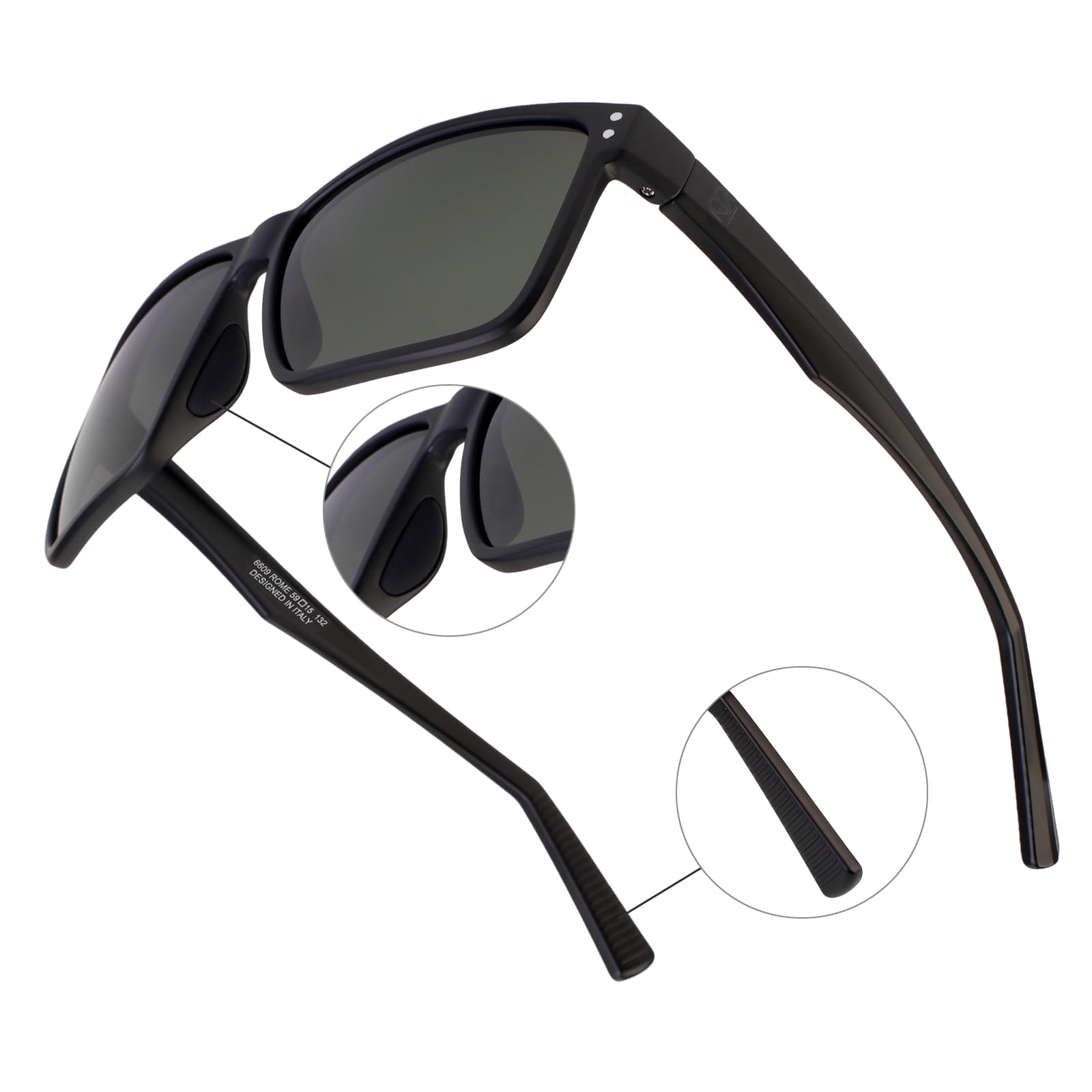 Polarisierte Hochleistungs-Sonnenbrillen aus Echtem Glas für Männer und Frauen, italienisches Design, Anti-Glare, UV400, Corning Echtes Glas Linsen